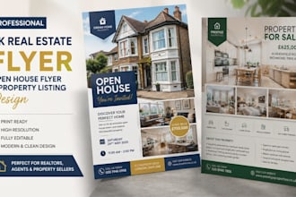 design UK real estate flyer open house flyer and property listing for sales