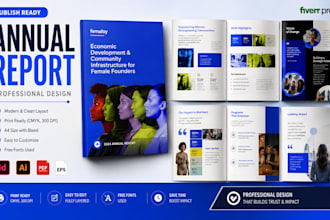design annual report proposal, company profile brochure booklet sales report ppt