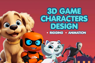 create a 3d character model, game character, and character design in blender