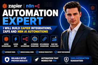 build zapier integrations, zaps and n8n ai automations
