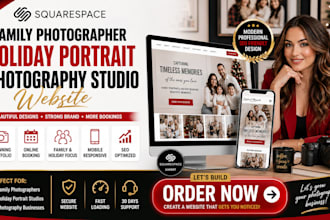 squarespace family photographer holiday portarit photography studio website