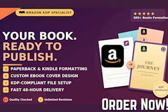 professionally format your amazon kdp book, paperback and kindle ebooks