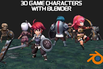 create mobile game character models in blender with optimized 3d assets