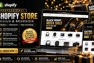 design or redesign your shopify store for black friday and christmas sales
