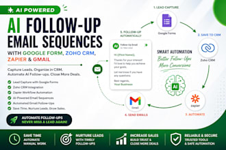 build ai follow up email sequences with zoho CRM zapier and gmail