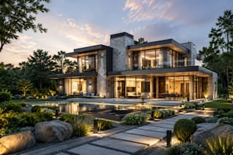 create 3d architectural exterior rendering, 3d render for house and commercial