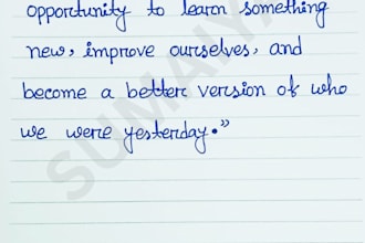 neatly handwrite your provided any text, quotes, letters and documents