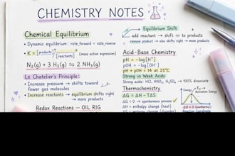 create asthetic hand written study notes for you subject