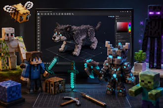 create custom minecraft blockbench 3d models, mobs and items