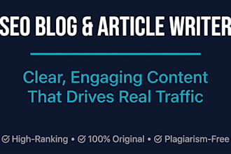 be your professional SEO blog writer and article writer for high ranking content