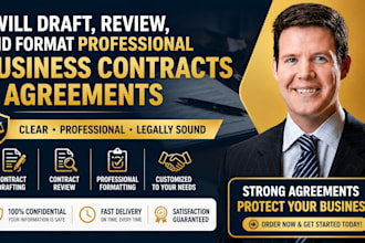 draft, review, and format professional business contracts and agreements
