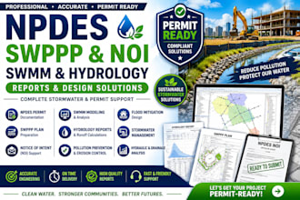 prepare npdes swppp noi swmm hydrology report