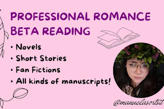 beta read your romance manuscript with detailed feedback