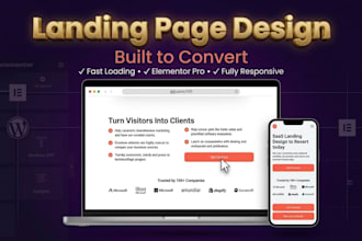 design and build a landing page with wordpress and elementor