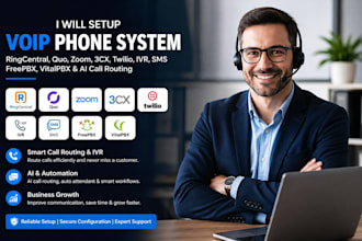 setup ringcentral quo zoom 3cx twilio ai call routing ivr sms freepbx vitalpbx