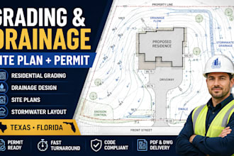 design residential grading drainage site plan permit drawings texas florida
