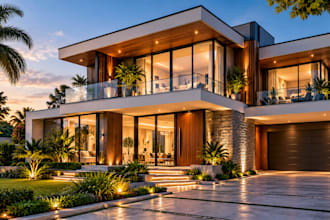 3d house exterior rendering, facade visualization, real estate render in lumion