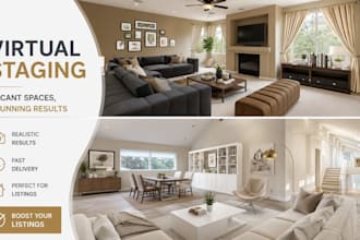 virtually stage vacant apartment living room photos for real estate listings