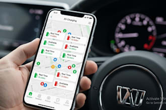 develop ev charging app, finder app, car dealer app, tracking app, car show app