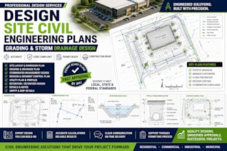 design site civil engineering plans grading and storm drainage design