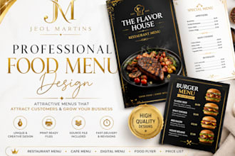 design professional resturant food menu cafe menu, digital menu