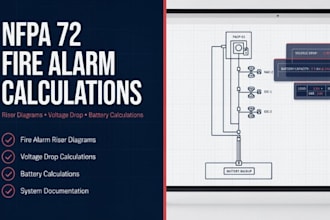 create nfpa 72 fire alarm riser diagrams and battery voltage drop calculations