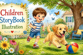 do children storybook illustration watercolor illustration and picture book art