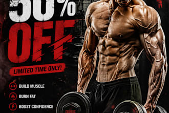 design sports gym MMA and motorsport event posters and promotions