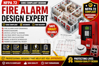 design nfpa 72 fire alarm shop drawings riser and calculations