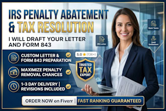write a reasonable cause irs penalty abatement letter, form 843 for tax relief