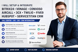 setup twilio 3cx aircall vonage five9 CRM IVR call center