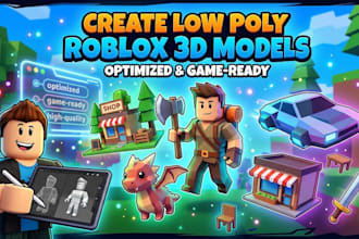 create low poly roblox 3d models for optimized and game ready experience