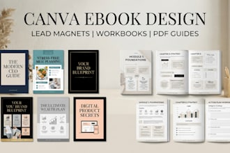 design canvas ebooks, lead magnets digital workbooks
