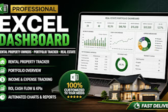 design excel dashboard, rental property owners, portfolio tracker, real estate