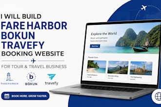 build a fareharbor bokun travefy booking website for tour and travel business