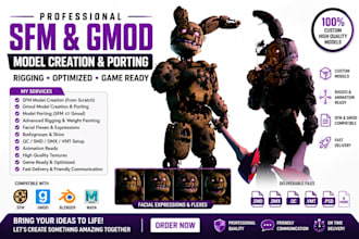 model and port sfm model, gmod playermodel, sfm porting, rigging, 3d model