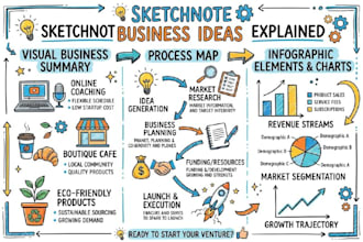 create custom hand drawn sketchnote doodle infographics and visual note