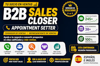 be your sales closer and appointment setter for ventas b2b y generación de leads
