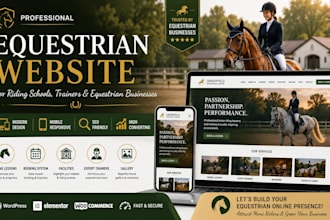 design a professional equestrian, horse riding and riding school website