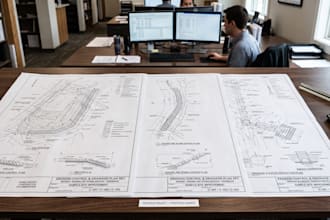 design riprap erosion control, shoreline stabilization and drainage plans