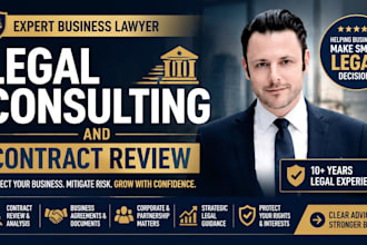 provide expert business lawyer legal consulting and contract review