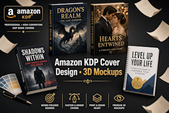 design a selling amazon KDP cover with the 3d mockup