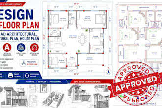 design 2d floor plan, autocad  architectural, structural plan, house plan