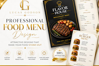 design professional food menu,cafe menu,digital menu