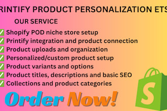 do shopify pod niche store setup product personalizer  printify etsy online shop