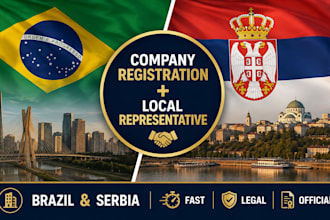 do brazil company registration, serbian company and  local representative assist