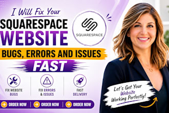 fix your squarespace website bugs, errors and issues fast