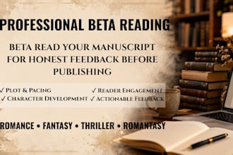 beta read your romance, dark romance or romantasy novel
