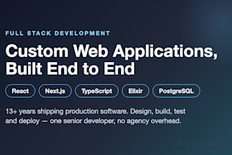 build a custom web application with react, nextjs and elixir