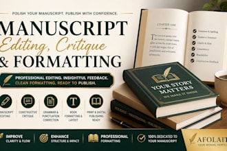 do manuscript editing, manuscript critique, and manuscript formatting